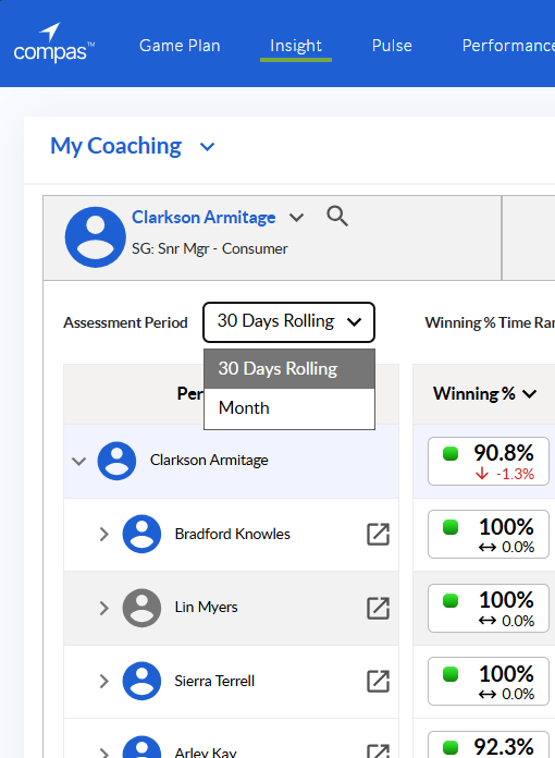 Figure 9: Assessment Period Dropdown